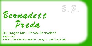 bernadett preda business card